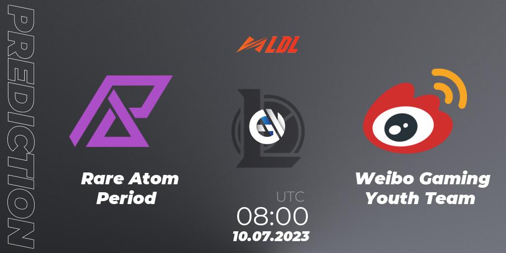 Rare Atom Period - Weibo Gaming Youth Team: прогноз. 10.07.2023 at 08:45, LoL, LDL 2023 - Regular Season - Stage 3