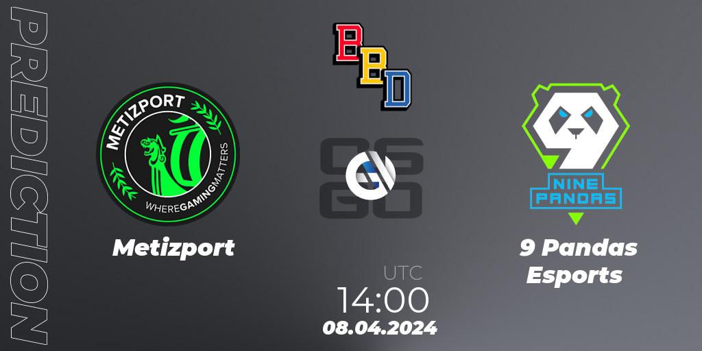 Metizport - 9 Pandas Esports: прогноз. 08.04.2024 at 14:00, Counter-Strike (CS2), BetBoom Dacha Belgrade 2024: European Qualifier