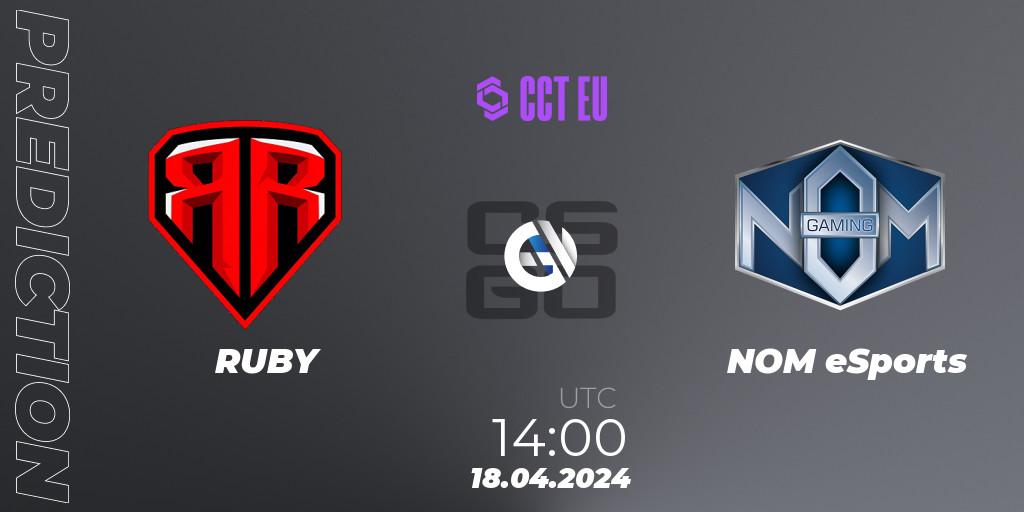 RUBY - NOM eSports: прогноз. 18.04.24, CS2 (CS:GO), CCT Season 2 Europe Series 1 Closed Qualifier