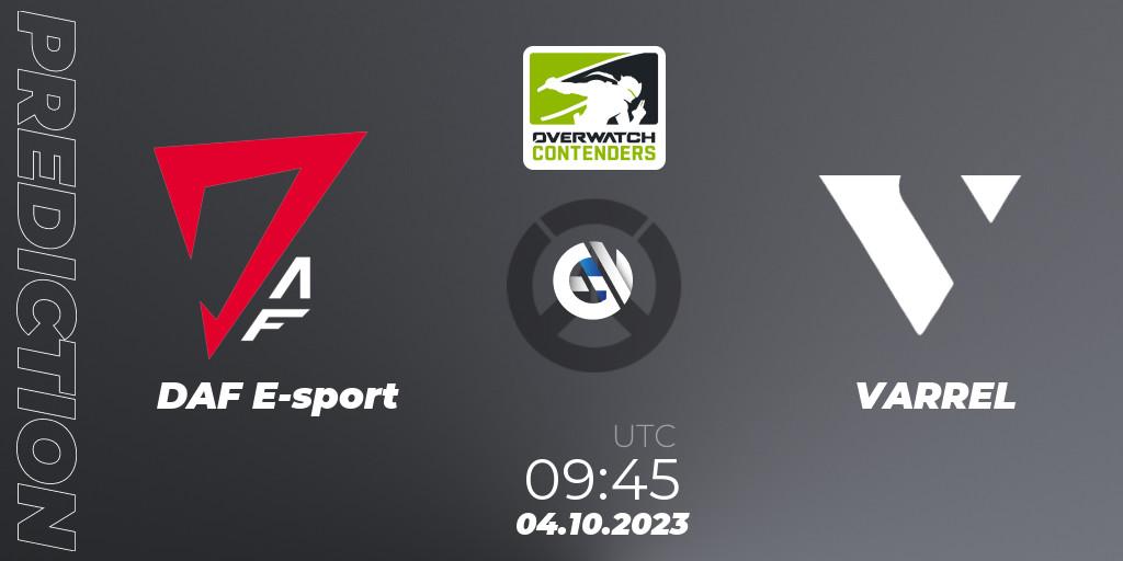 DAF E-sport - VARREL: прогноз. 04.10.2023 at 09:45, Overwatch, Overwatch Contenders 2023 Fall Series: Asia Pacific