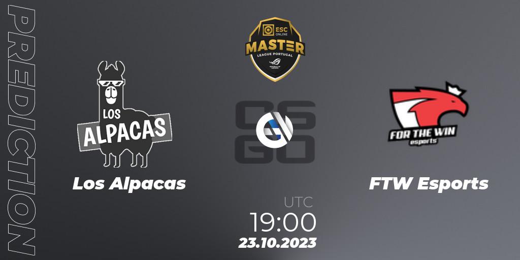 Los Alpacas - FTW Esports: прогноз. 23.10.2023 at 19:00, Counter-Strike (CS2), Master League Portugal Season 12: Online Stage