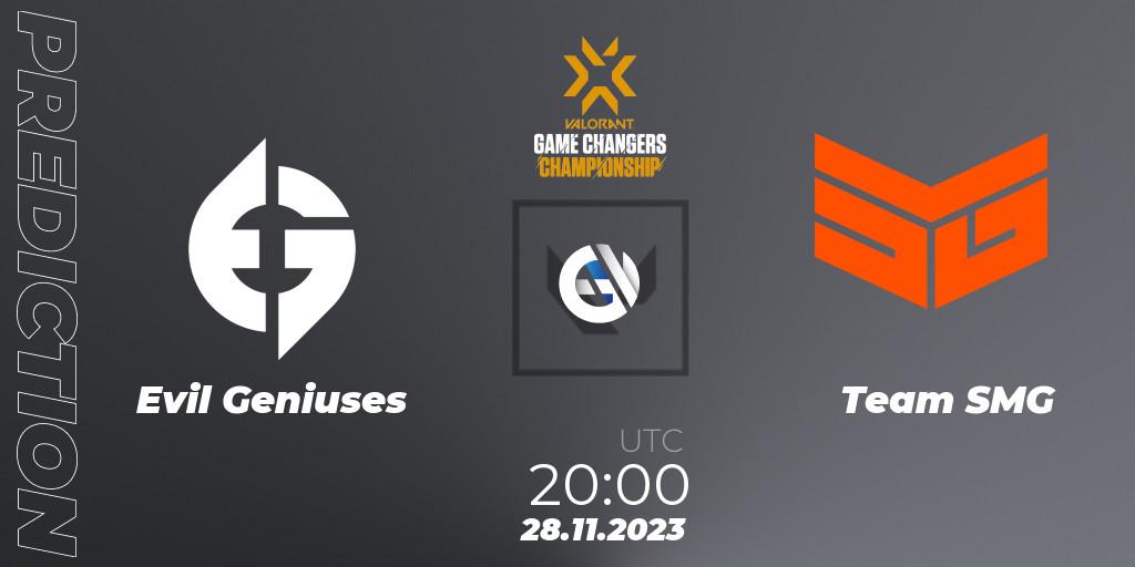 Evil Geniuses - Team SMG: прогноз. 28.11.2023 at 20:00, VALORANT, VCT 2023: Game Changers Championship
