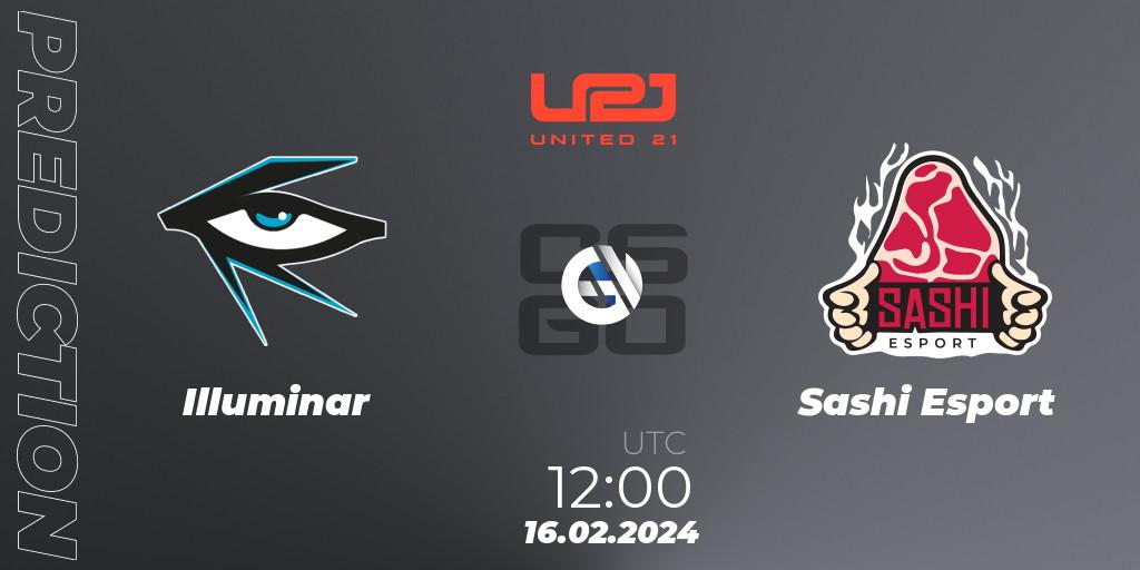 Illuminar - Sashi Esport: прогноз. 16.02.2024 at 12:00, Counter-Strike (CS2), United21 Season 11