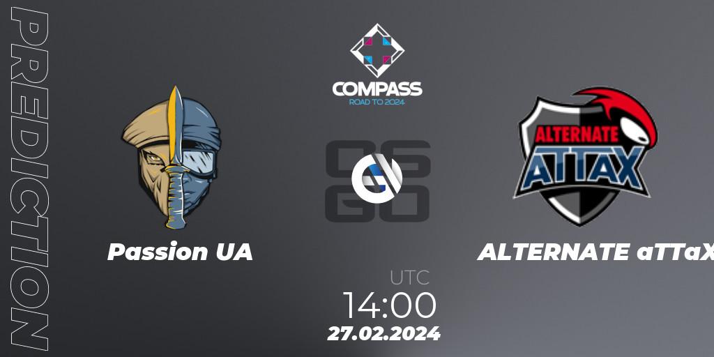 Passion UA - ALTERNATE aTTaX: прогноз. 27.02.2024 at 14:00, Counter-Strike (CS2), YaLLa Compass Spring 2024 Contenders