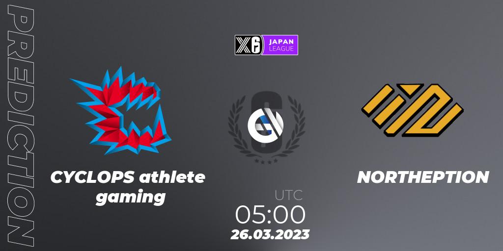 CYCLOPS athlete gaming - NORTHEPTION: прогноз. 26.03.23, Rainbow Six, Japan League 2023 - Stage 1