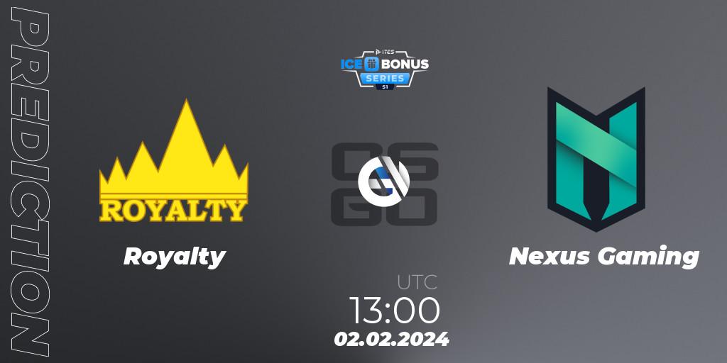 Royalty - Nexus Gaming: прогноз. 02.02.24, CS2 (CS:GO), IceBonus Series #1