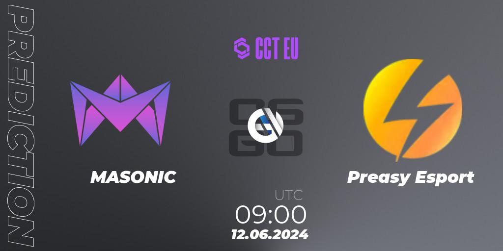 MASONIC - Preasy Esport: прогноз. 12.06.2024 at 09:00, Counter-Strike (CS2), CCT Season 2 European Series #6 Play-In