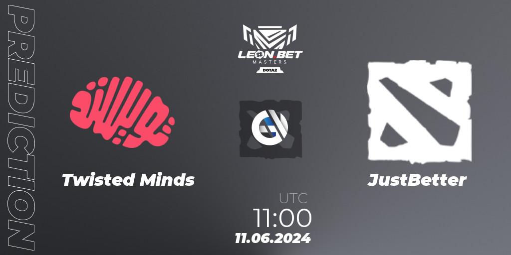 Twisted Minds - JustBetter: прогноз. 11.06.2024 at 11:00, Dota 2, Leon Masters #1