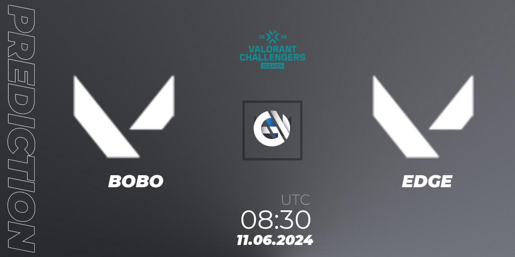 BOBO - EDGE: прогноз. 11.06.2024 at 08:30, VALORANT, VALORANT Challengers 2024 Oceania: Split 2
