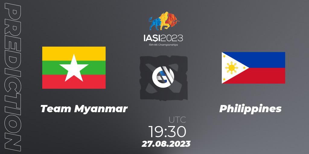 Team Myanmar - Philippines: прогноз. 27.08.2023 at 20:30, Dota 2, IESF World Championship 2023