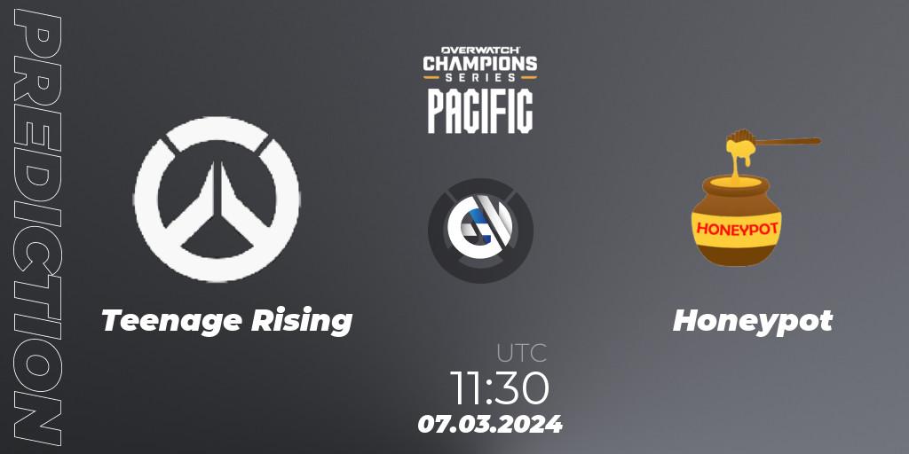 Teenage Rising - Honeypot: прогноз. 07.03.2024 at 11:30, Overwatch, Overwatch Champions Series 2024 - Stage 1 Pacific