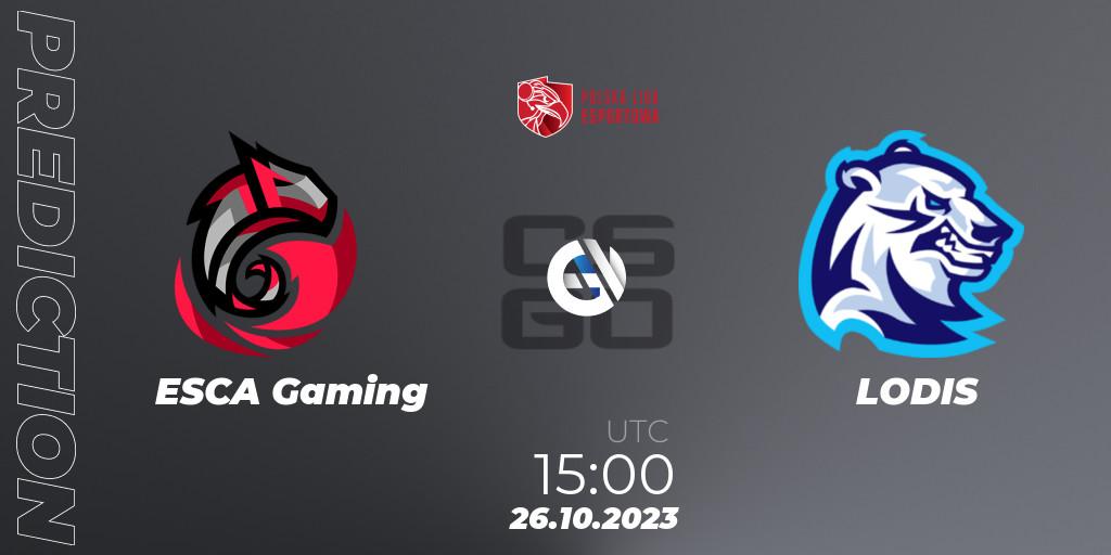 ESCA Gaming - LODIS: прогноз. 26.10.23, CS2 (CS:GO), Polska Liga Esportowa 2023: Split #3