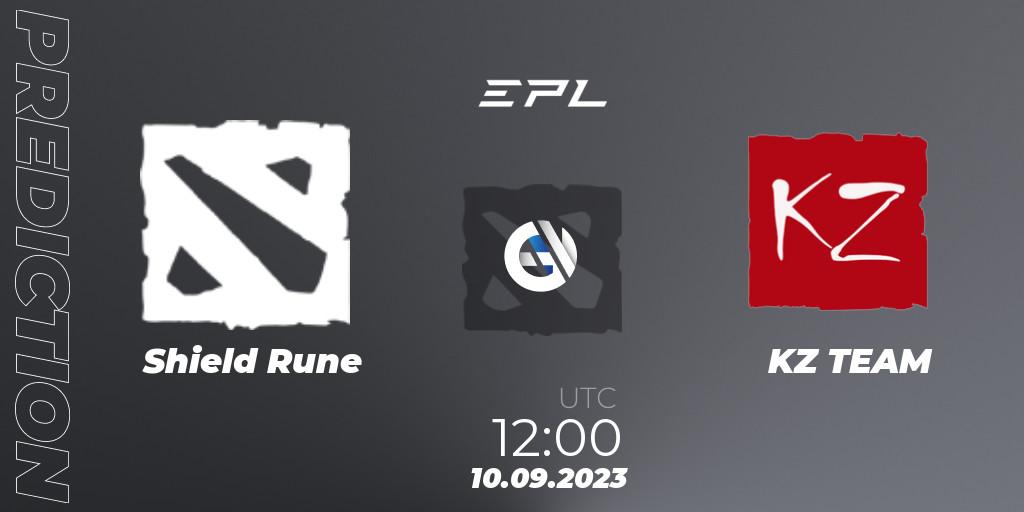 Shield Rune - KZ TEAM: прогноз. 10.09.2023 at 13:30, Dota 2, European Pro League Season 12