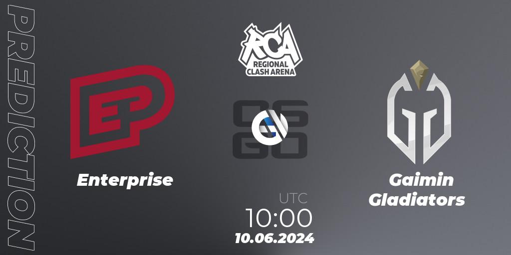 Enterprise - Gaimin Gladiators: прогноз. 10.06.2024 at 10:00, Counter-Strike (CS2), Regional Clash Arena Europe