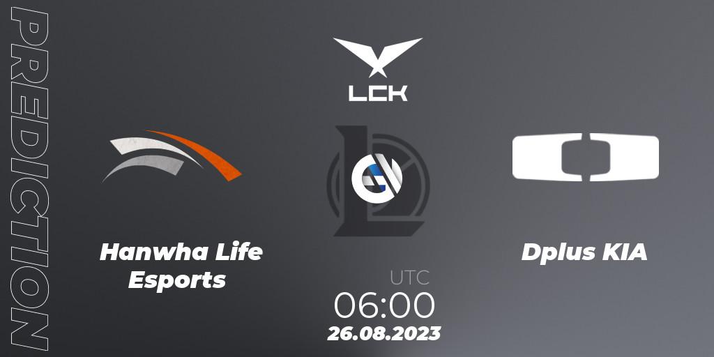 Hanwha Life Esports - Dplus KIA: прогноз. 26.08.2023 at 06:00, LoL, LCK Regional Finals 2023