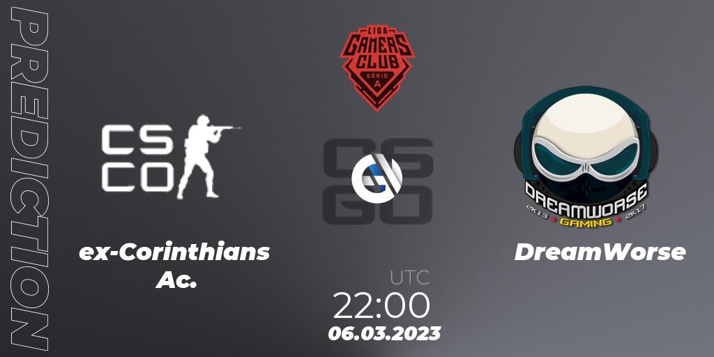 ex-Corinthians Ac. - DreamWorse: прогноз. 06.03.2023 at 22:00, Counter-Strike (CS2), Gamers Club Liga Série A: February 2023