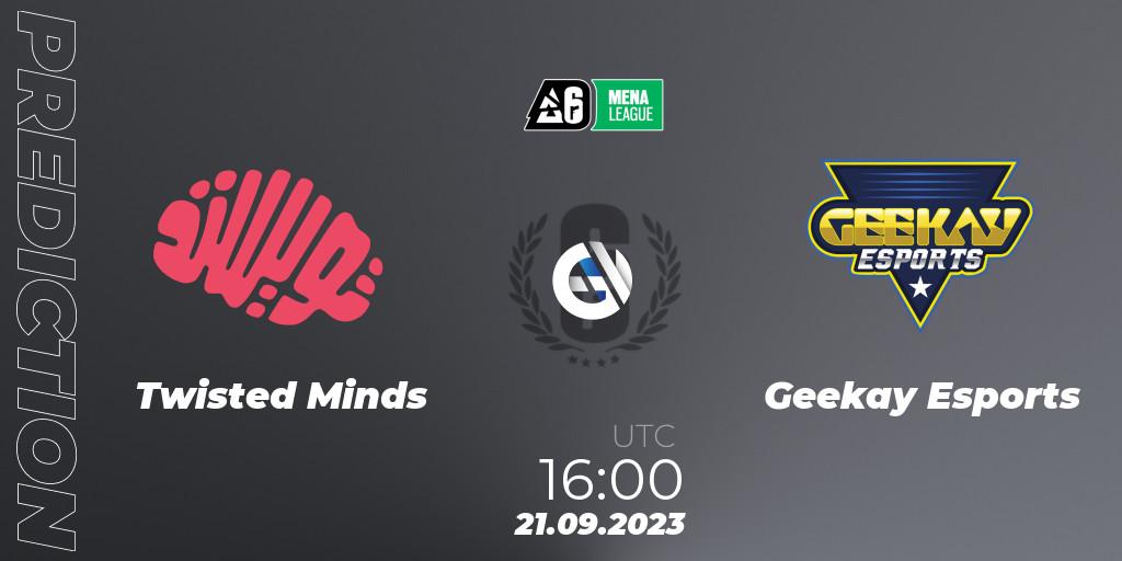 Twisted Minds - Geekay Esports: прогноз. 21.09.2023 at 16:00, Rainbow Six, MENA League 2023 - Stage 2