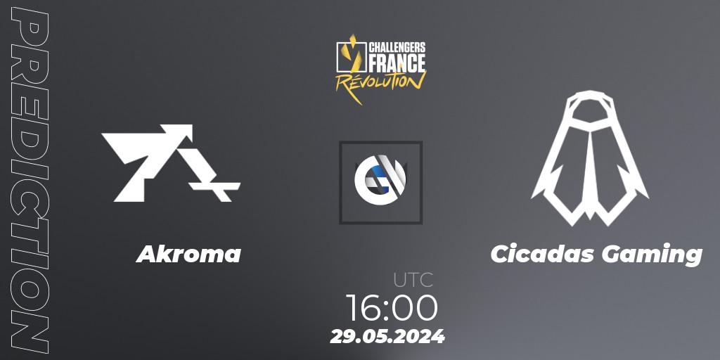 Akroma - Cicadas Gaming: прогноз. 29.05.2024 at 16:00, VALORANT, VALORANT Challengers 2024 France: Revolution Split 2