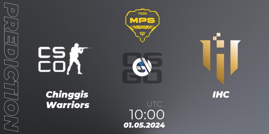 Chinggis Warriors - IHC: прогноз. 01.05.2024 at 10:00, Counter-Strike (CS2), MESA Pro Series: Spring 2024