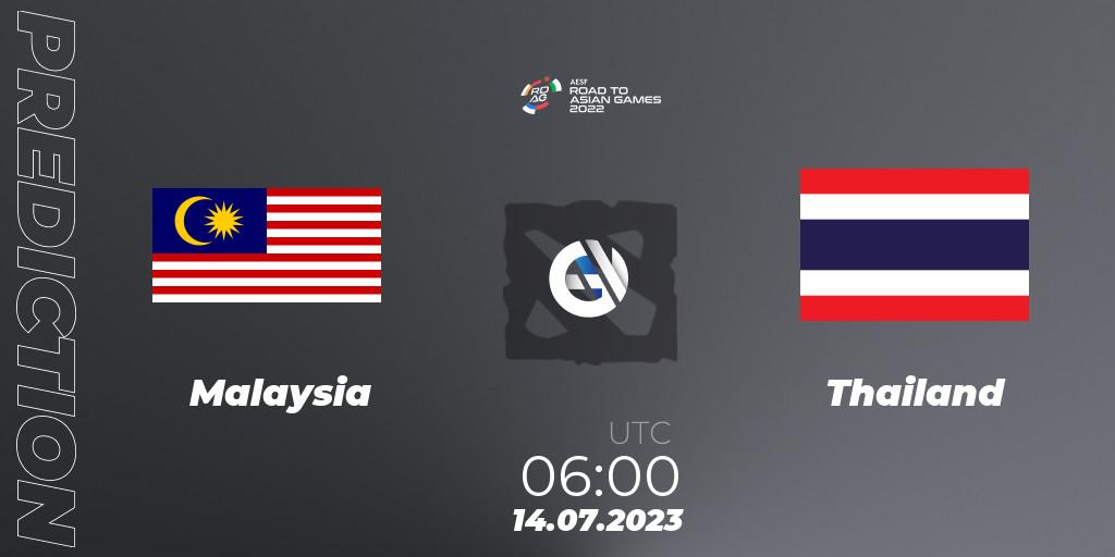 Malaysia - Thailand: прогноз. 14.07.2023 at 06:00, Dota 2, 2022 AESF Road to Asian Games - Southeast Asia
