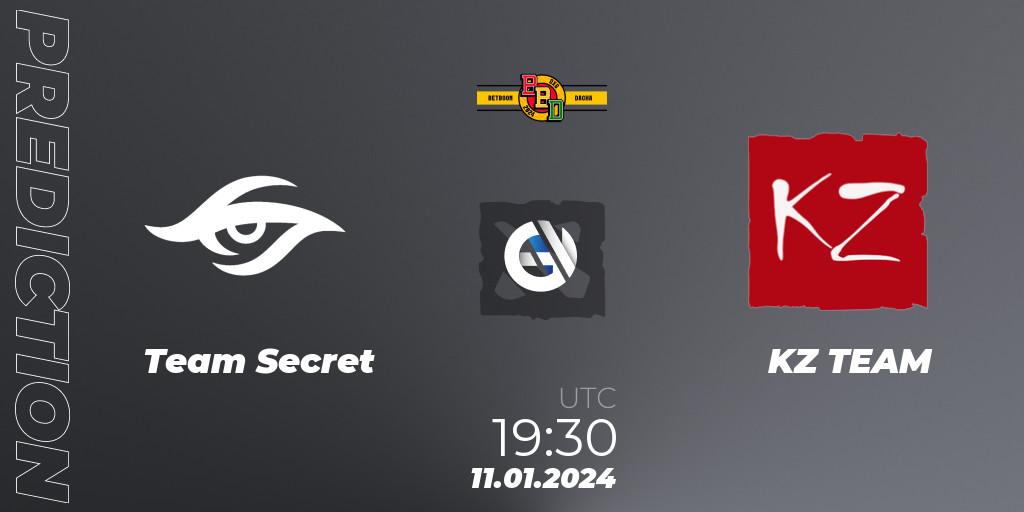 Team Secret - KZ TEAM: прогноз. 11.01.24, Dota 2, BetBoom Dacha Dubai 2024: WEU Closed Qualifier