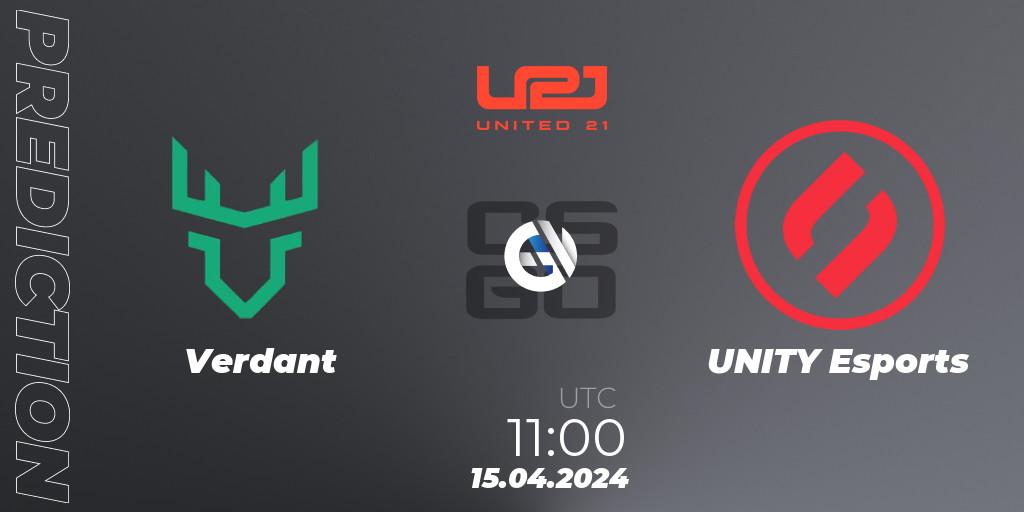 Verdant - UNITY Esports: прогноз. 15.04.2024 at 11:00, Counter-Strike (CS2), United21 Season 14