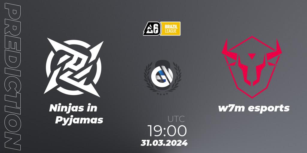 Ninjas in Pyjamas - w7m esports: прогноз. 31.03.2024 at 19:00, Rainbow Six, Brazil League 2024 - Stage 1