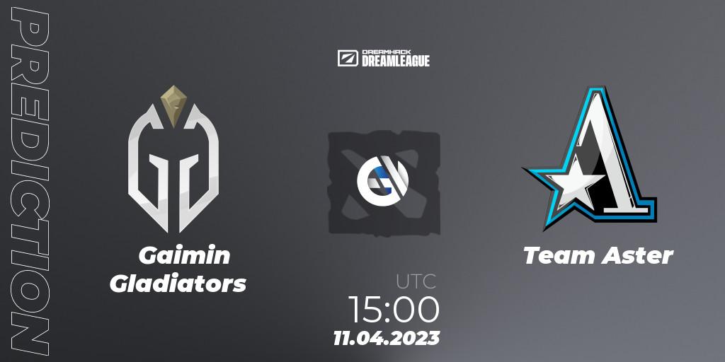 Gaimin Gladiators - Team Aster: прогноз. 11.04.2023 at 15:28, Dota 2, DreamLeague Season 19 - Group Stage 1