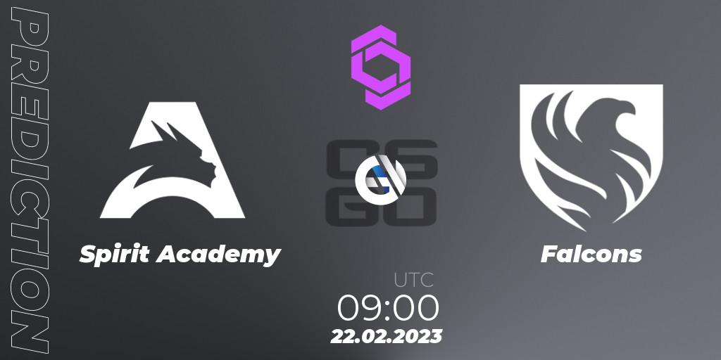 Spirit Academy - Falcons: прогноз. 22.02.2023 at 09:00, Counter-Strike (CS2), CCT West Europe Series #1