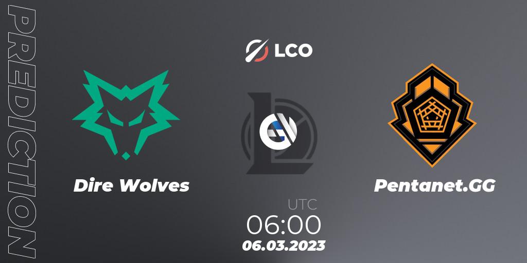 Dire Wolves - Pentanet.GG: прогноз. 06.03.23, LoL, LCO Split 1 2023 - Group Stage