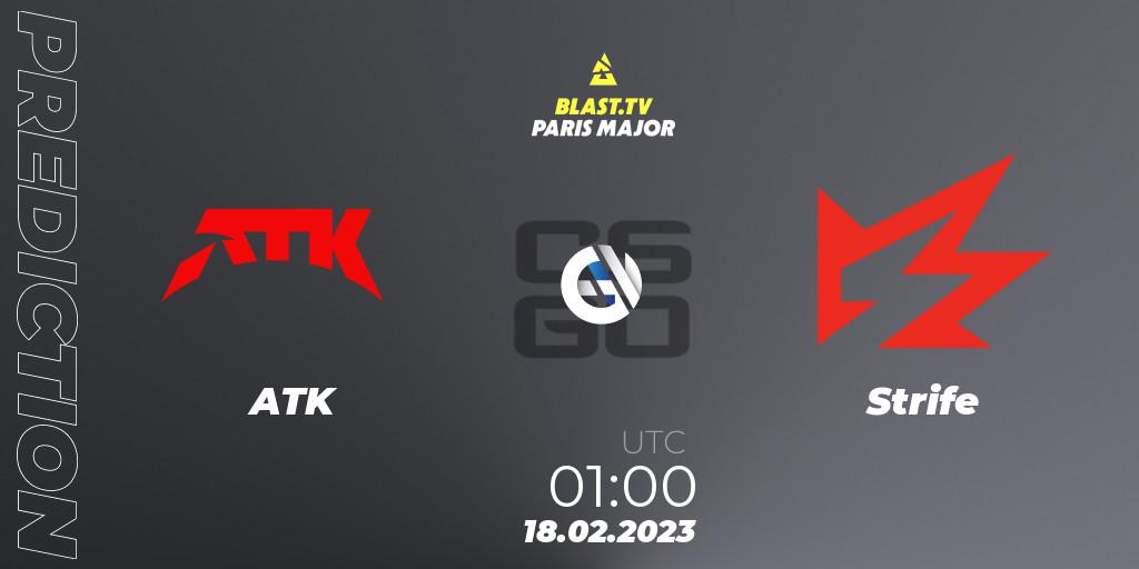 ATK - Strife: прогноз. 18.02.2023 at 01:05, Counter-Strike (CS2), BLAST.tv Paris Major 2023 North America RMR Closed Qualifier