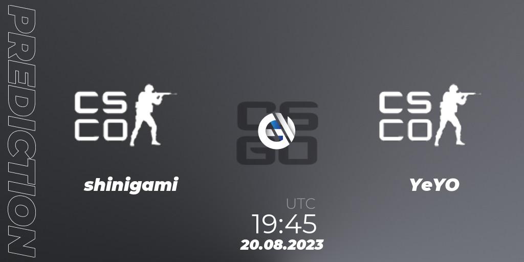 shinigami - YeYO: прогноз. 20.08.23, CS2 (CS:GO), ESL Impact League Season 4 Europe Open Qualifier 1