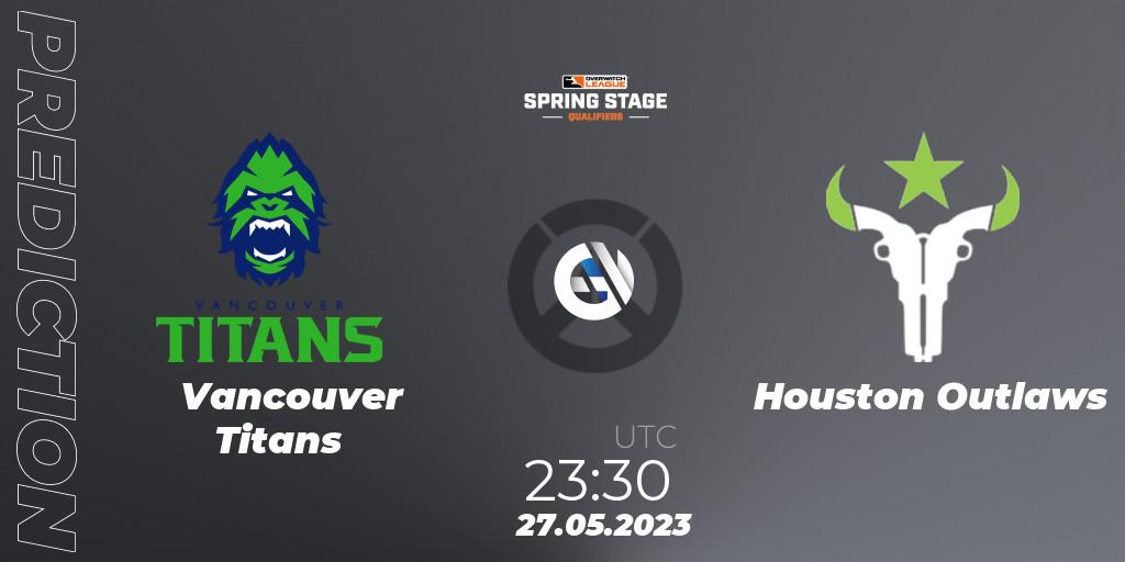 Vancouver Titans - Houston Outlaws: прогноз. 27.05.2023 at 23:45, Overwatch, OWL Stage Qualifiers Spring 2023 West