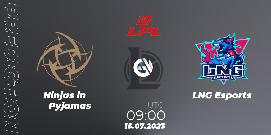 Ninjas in Pyjamas - LNG Esports: прогноз. 15.07.23, LoL, LPL Summer 2023 Regular Season