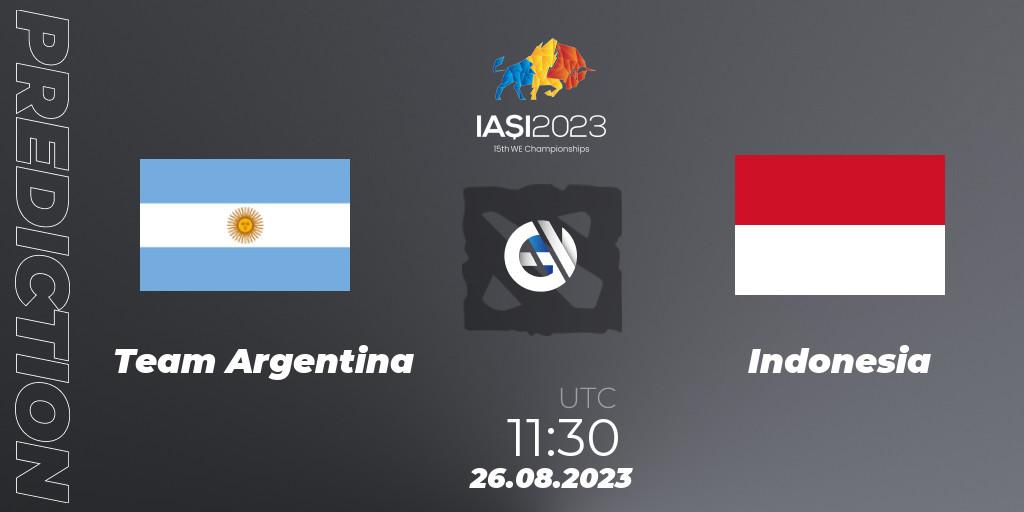 Team Argentina - Indonesia: прогноз. 26.08.2023 at 19:30, Dota 2, IESF World Championship 2023