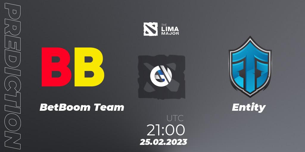 BetBoom Team - Entity: прогноз. 25.02.2023 at 21:37, Dota 2, The Lima Major 2023