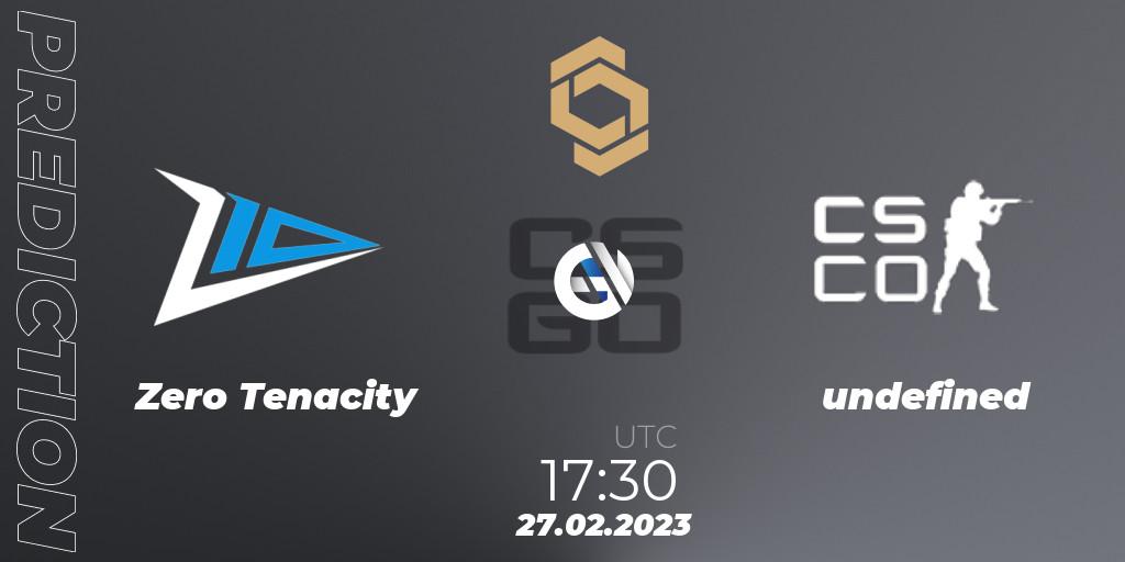Zero Tenacity - undefined: прогноз. 27.02.2023 at 19:00, Counter-Strike (CS2), CCT South Europe Series #3