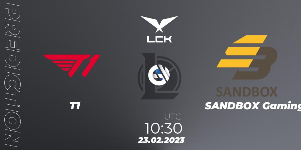 T1 - SANDBOX Gaming: прогноз. 23.02.23, LoL, LCK Spring 2023 - Group Stage