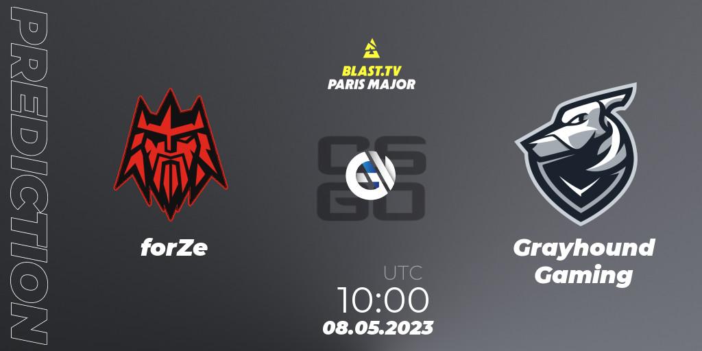 forZe - Grayhound Gaming: прогноз. 08.05.2023 at 12:30, Counter-Strike (CS2), BLAST Paris Major 2023 Challengers Stage