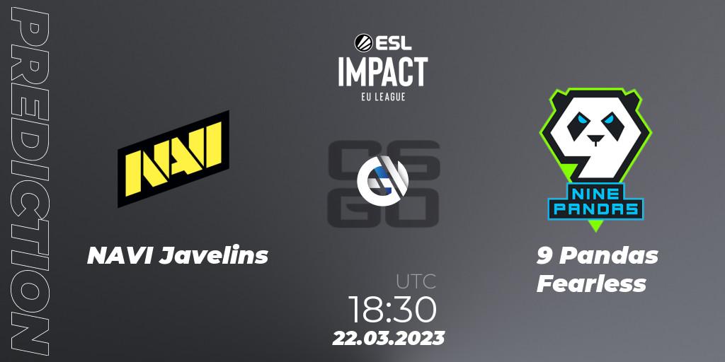 NAVI Javelins - 9 Pandas Fearless: прогноз. 22.03.23, CS2 (CS:GO), ESL Impact League Season 3: European Division