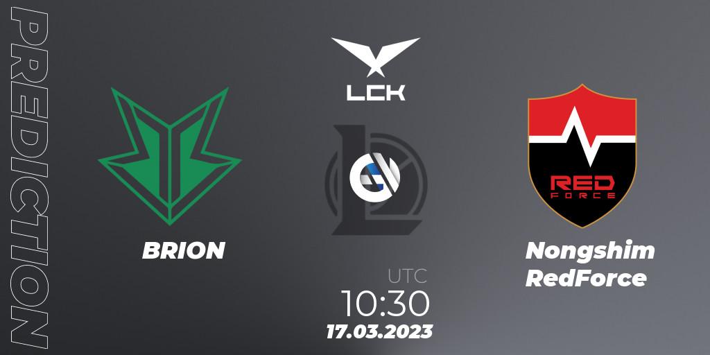 BRION - Nongshim RedForce: прогноз. 17.03.2023 at 10:30, LoL, LCK Spring 2023 - Group Stage