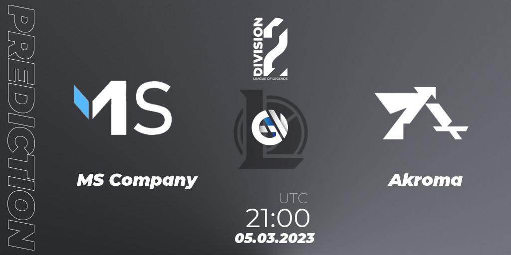 MS Company - Akroma: прогноз. 05.03.23, LoL, LFL Division 2 Spring 2023 - Group Stage
