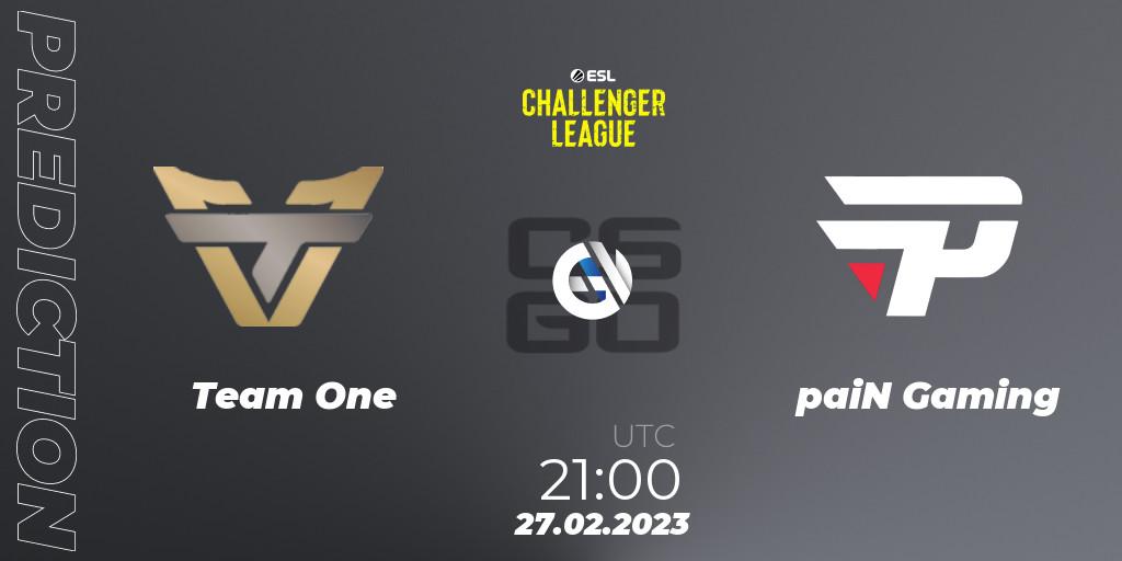 Team One - paiN Gaming: прогноз. 27.02.2023 at 21:00, Counter-Strike (CS2), ESL Challenger League Season 44: North America