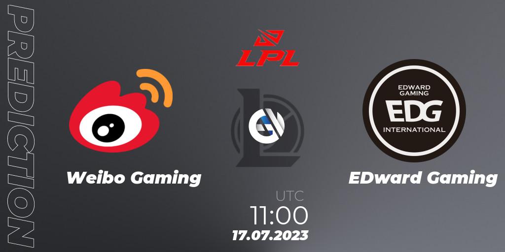 Weibo Gaming - EDward Gaming: прогноз. 17.07.2023 at 11:00, LoL, LPL Summer 2023 Regular Season