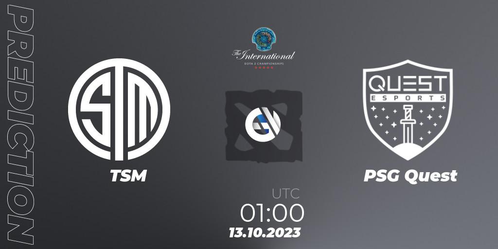 TSM - PSG Quest: прогноз. 13.10.23, Dota 2, The International 2023 - Group Stage