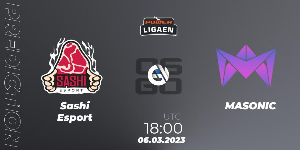  Sashi Esport - MASONIC: прогноз. 06.03.2023 at 18:00, Counter-Strike (CS2), Dust2.dk Ligaen Season 22