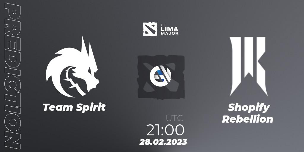 Team Spirit - Shopify Rebellion: прогноз. 01.03.2023 at 00:30, Dota 2, The Lima Major 2023