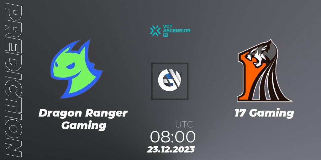 Dragon Ranger Gaming - 17 Gaming: прогноз. 23.12.23, VALORANT, VALORANT China Ascension 2023