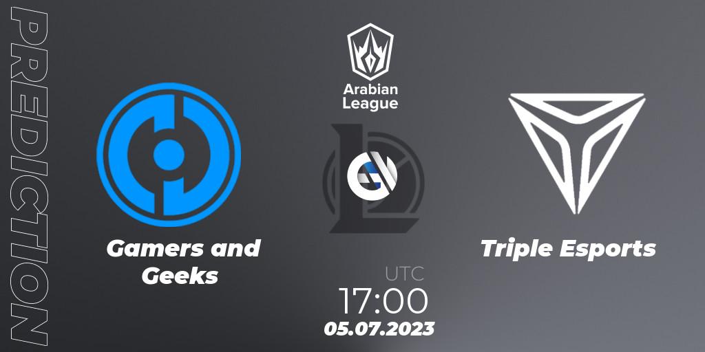 Gamers and Geeks - Triple Esports: прогноз. 05.07.23, LoL, Arabian League Summer 2023 - Group Stage