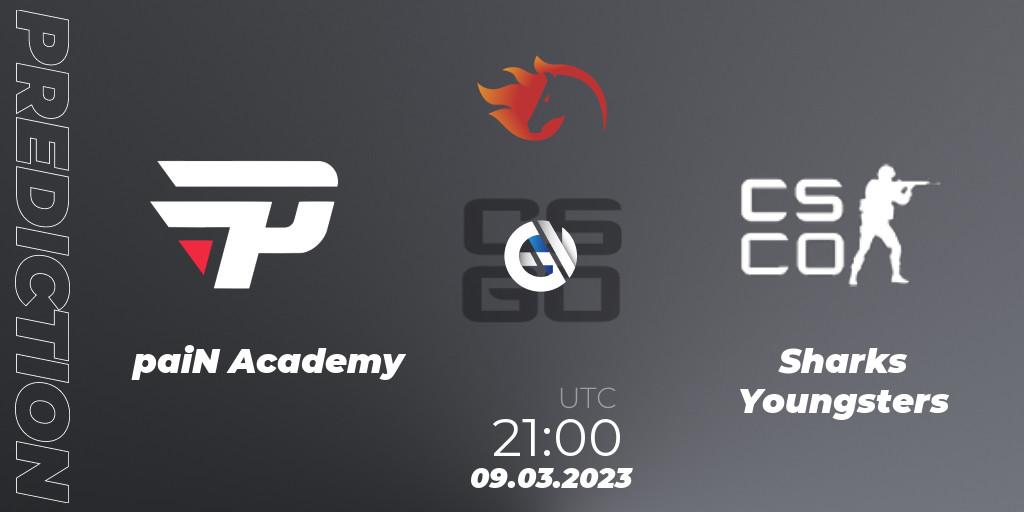 paiN Academy - Sharks Youngsters: прогноз. 09.03.2023 at 21:00, Counter-Strike (CS2), FiReLEAGUE Academy 2023 Online